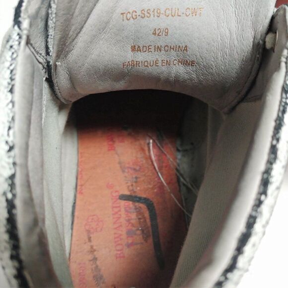 TCG Limited Edition "Culver" Cracked Distressed White Sneakers Sz 9 - Picture 13 of 13